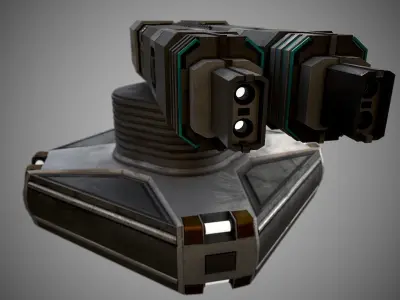Sci-Fi Turret  Low-poly 3D model