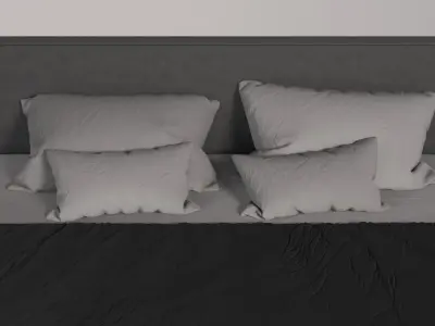  Double bed Free 3D model