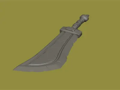Stylized sword - high-poly sculpt 3D model