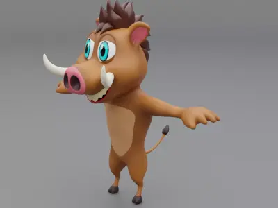 3D Wildboar Cartoon 3D model