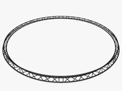 Circle Triangular Truss Full diameter 800cm 3D model