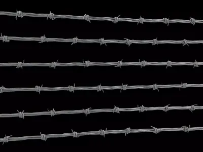 barbed wire high detailed 3D model