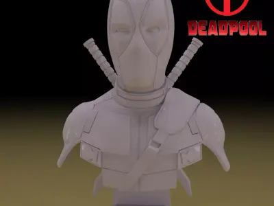 Deadpool Bust Sculpture 3D Model Ready for Printing 3D print model