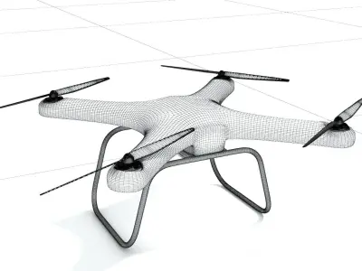 Quadrocopter drone Low-poly 3D model
