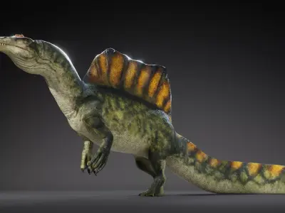 Spinosaurus Rig Low-poly 3D model