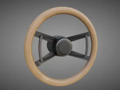 Porsche Backdate Steering Wheels Low-poly 3D model