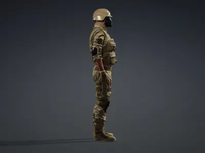 Modern Tactical Soldier 3D Model 3D model
