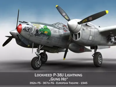 Lockheed P-38 Lightning - Gung Ho 3D model