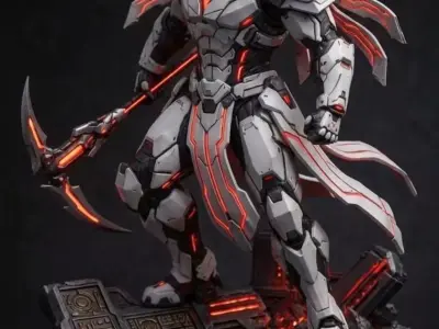  Varkesh Prime Executor Futuristic Cybernetic Warrior STL 3D print model