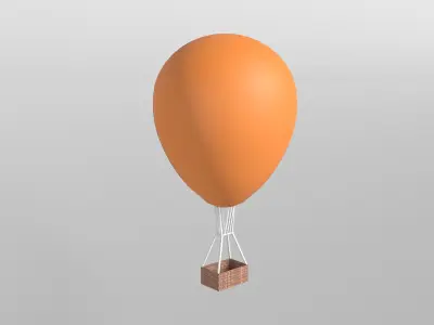 Hot Air Balloon v1 004 Low-poly 3D model