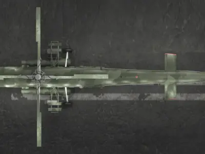 Helicopter-mi-8 pair of propellers Low-poly 3D model