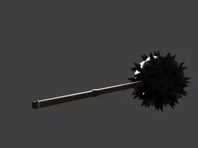 Dark Iron Morning Star Mace 3D model