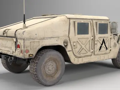 Military Hummer Humvee 3D model Low-poly 3D model