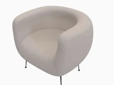 buckle-chair lounge chair with legs Free 3D model