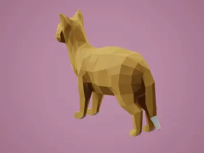 Stylized Cat Free low-poly 3D model