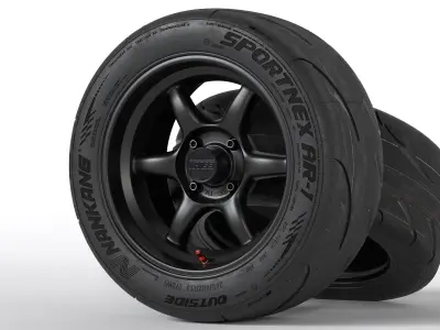 Kansei Tandem 15 Rims with Nankang Sportnex AR-1 Tires 3D model