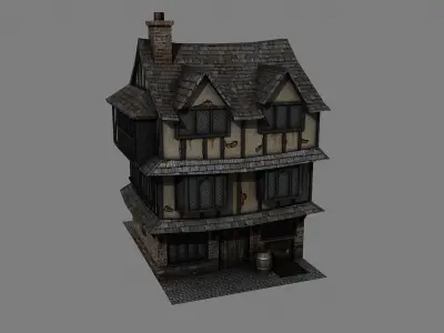 Tudor House Low-poly 3D model