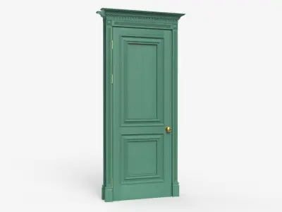 Classic Door Wood RAL 6000 3D model