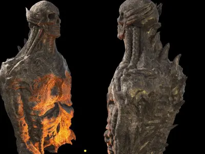 Alien Gods ancient Statue 3D model