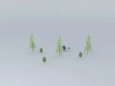 stargate group of trees in snow Free 3D model