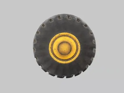 Car-Truck Loader Komatsu HH Big Wheel Low Poly 3D Model Low-poly 3D model