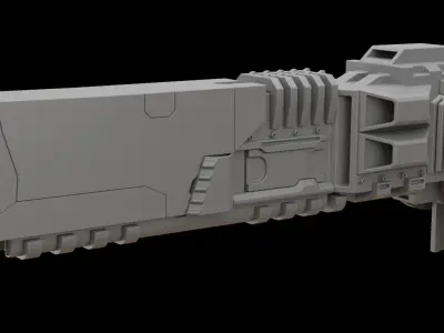 Mecha hard surface cannon 3D model