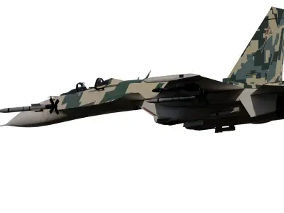 sukhoi su-37 terminator 3D model