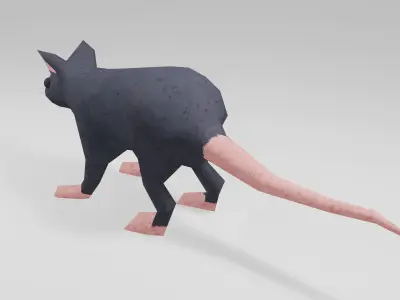Low-poly Mouse game ready Free low-poly 3D model