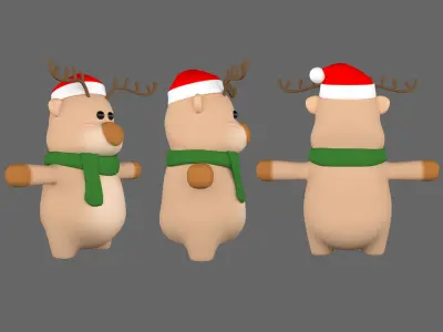 reindeer cartoon model 3D model