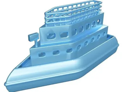 Spectacular Cartoon Ship Low-poly 3D model