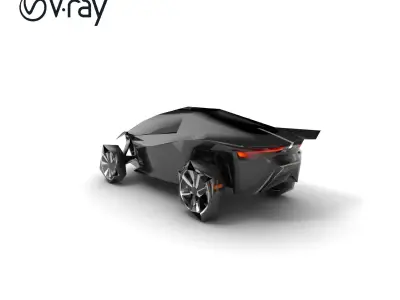 Sporty Urban Flying Car Model Pack Low-poly 3D model