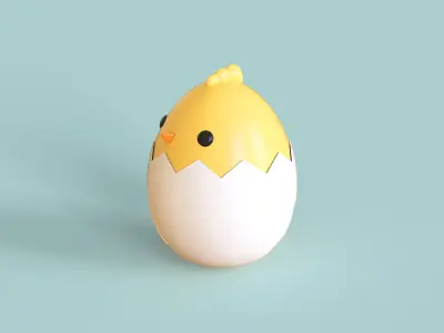 Easter Eggs Chicken 01 Low-poly 3D model