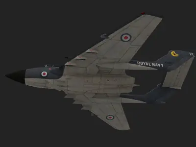 Sea Vixen FAW 1 Fighter Hand painted game model Low-poly 3D model