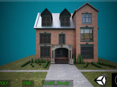 PBR Exterior House Model  Game ready Ready Low-poly 3D model
