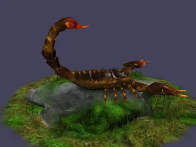 Fire Scorpions Realistic Scorpions cave creatures the desert 3D model