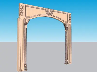 indian jodhpuri stone arch 3d modal 3D model