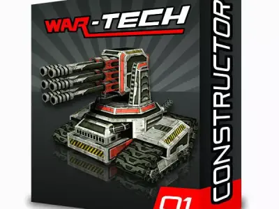 Modular Multilevel Turrets Mechs Robots Low-poly 3D model