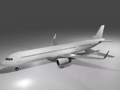 Airbus a321neo 3d model Low-poly 3D model