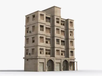 Arab Middle East Building x17 Low-poly 3D model