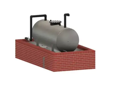 Model Railway Oil Tank with Brick Bund 3D print model