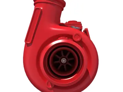 Red Turbo Engine 3D model