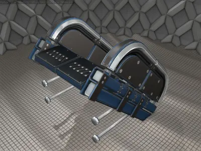 Sci-Fi Stairs - 29 - Blue Version Low-poly 3D model