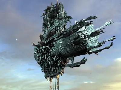 Resistance aliens dark module jet systems Low-poly 3D model