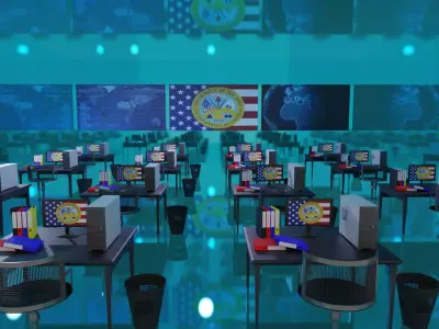 Military Control Room Low-poly 3D model