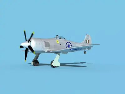 Hawker Tempest MKII IAF 3D model
