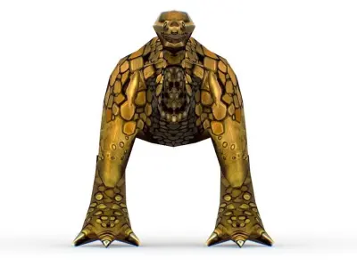 Low Poly Cartoon Creature Dino Tava Low-poly 3D model