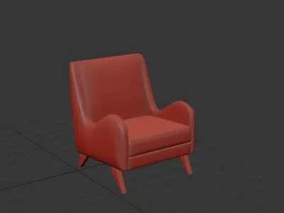 Tusk Occasional Chair with Armrest replicated Free low-poly 3D model