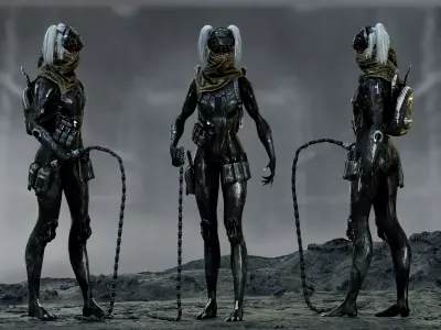 Sci Fi Cyberpunk Valkyrie Low-poly 3D model