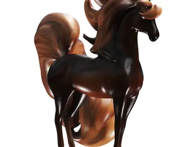 Horse statue Low-poly 3D model