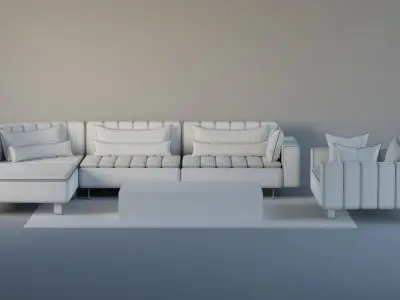 Sofa Set 01 Free 3D model